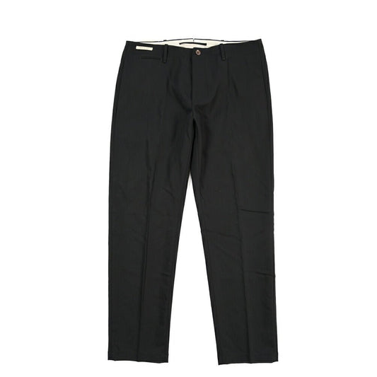 SUMMER SALE｜YCHAI “ROBUSTO” リネン混コットン ノータックパンツ / TAPERED FIT ブラック(NERO) 33 | GUARDAROBA MILANO OFFICIAL STORE