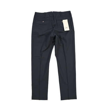 SUMMER SALE｜YCHAI “ROBUSTO” リネン混コットン ノータックパンツ / TAPERED FIT ネイビー(BLU) 33 | GUARDAROBA MILANO OFFICIAL STORE