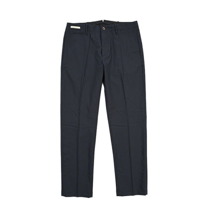 SUMMER SALE｜YCHAI “ROBUSTO” リネン混コットン ノータックパンツ / TAPERED FIT ネイビー(BLU) 33 | GUARDAROBA MILANO OFFICIAL STORE