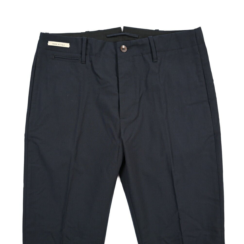 SUMMER SALE｜YCHAI “ROBUSTO” リネン混コットン ノータックパンツ / TAPERED FIT ネイビー(BLU) 33 | GUARDAROBA MILANO OFFICIAL STORE