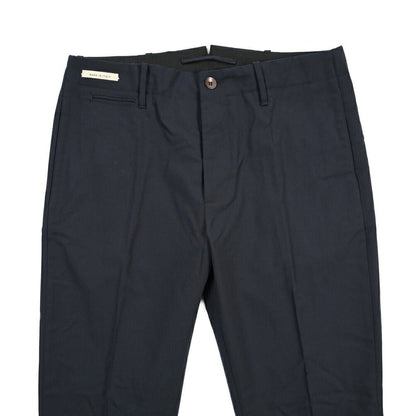 SUMMER SALE｜YCHAI “ROBUSTO” リネン混コットン ノータックパンツ / TAPERED FIT ネイビー(BLU) 33 | GUARDAROBA MILANO OFFICIAL STORE