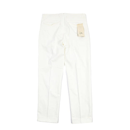 SUMMER SALE｜YCHAI “ROBUSTO” リネン混コットン ツータックパンツ / TAPERED FIT ホワイト(BIANCO) 30 | GUARDAROBA MILANO OFFICIAL STORE