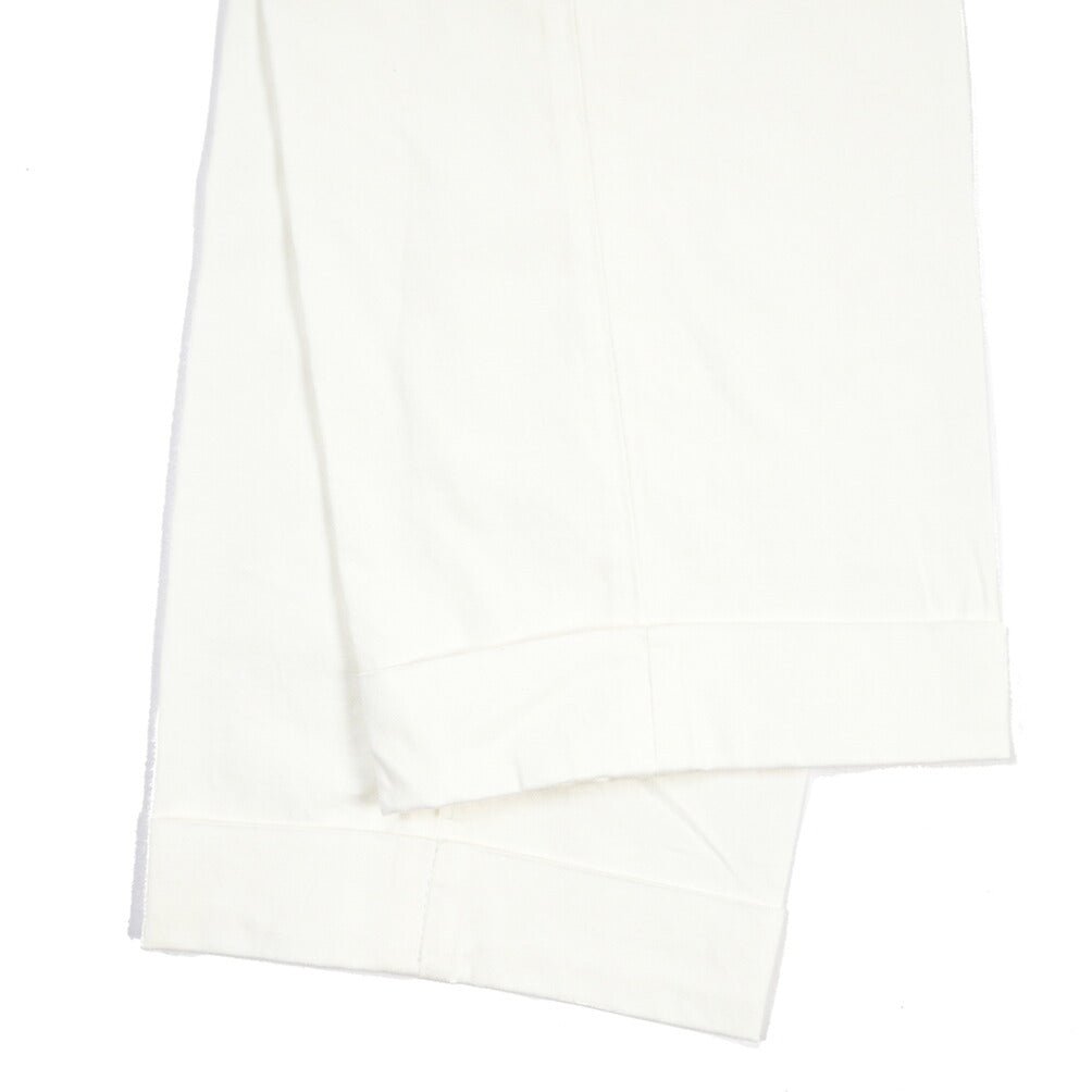 SUMMER SALE｜YCHAI “ROBUSTO” リネン混コットン ツータックパンツ / TAPERED FIT ホワイト(BIANCO) 30 | GUARDAROBA MILANO OFFICIAL STORE