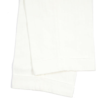 SUMMER SALE｜YCHAI “ROBUSTO” リネン混コットン ツータックヘリンボーンパンツ / TAPERED FIT ホワイト(BIANCO) 32 | GUARDAROBA MILANO OFFICIAL STORE