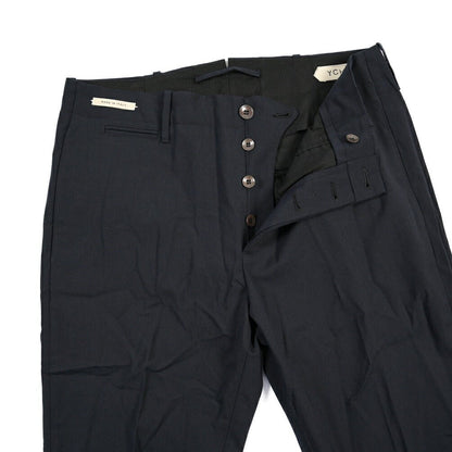 SUMMER SALE｜YCHAI “ROBUSTO” リネン混コットン ノータックパンツ / TAPERED FIT ネイビー(BLU) 33 | GUARDAROBA MILANO OFFICIAL STORE