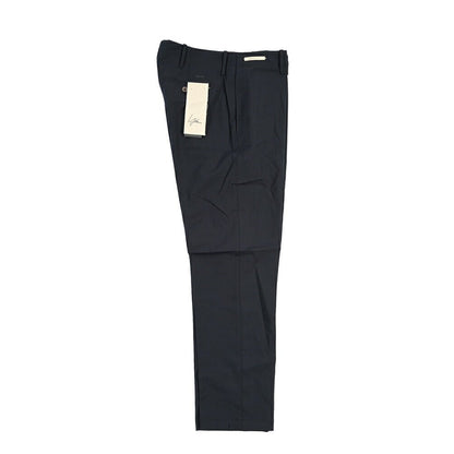 SUMMER SALE｜YCHAI “ROBUSTO” リネン混コットン ノータックパンツ / TAPERED FIT ネイビー(BLU) 33 | GUARDAROBA MILANO OFFICIAL STORE