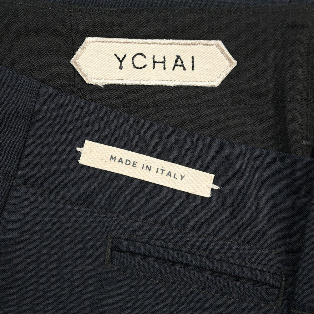 SUMMER SALE｜YCHAI “ROBUSTO” リネン混コットン ノータックパンツ / TAPERED FIT ネイビー(BLU) 33 | GUARDAROBA MILANO OFFICIAL STORE