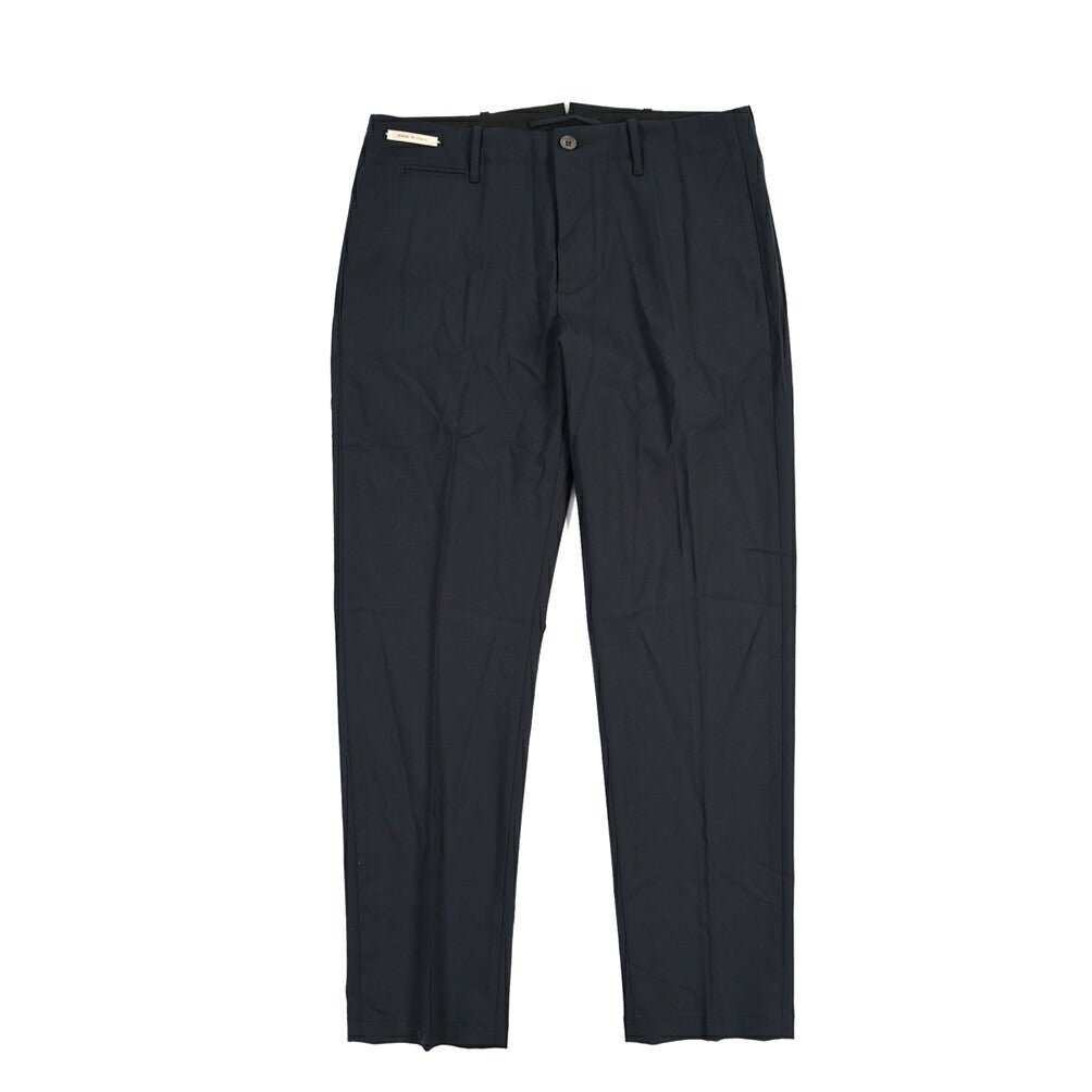 SUMMER SALE｜YCHAI “ROBUSTO” リネン混コットン ノータックパンツ / TAPERED FIT ネイビー(BLU) 33 | GUARDAROBA MILANO OFFICIAL STORE