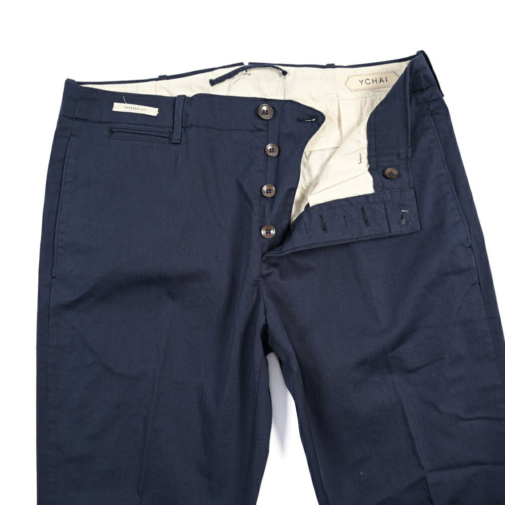 SUMMER SALE｜YCHAI “ROBUSTO” ストレッチコットン ノータックパンツ / TAPERED FIT ネイビー(BLU FRANCIA) 33 | GUARDAROBA MILANO OFFICIAL STORE