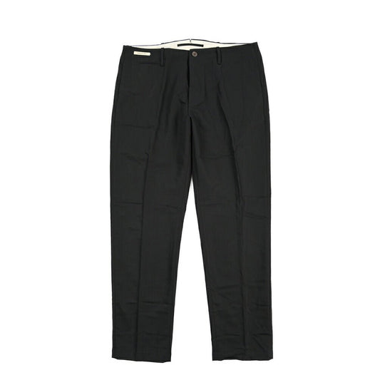 SUMMER SALE｜YCHAI “ROBUSTO” リネン混コットン ノータックパンツ / TAPERED FIT ブラック(NERO) 33 | GUARDAROBA MILANO OFFICIAL STORE