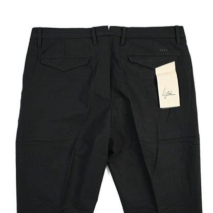 SUMMER SALE｜YCHAI “ROBUSTO” リネン混コットン ツータックパンツ / TAPERED FIT ブラック(NERO) 33 | GUARDAROBA MILANO OFFICIAL STORE