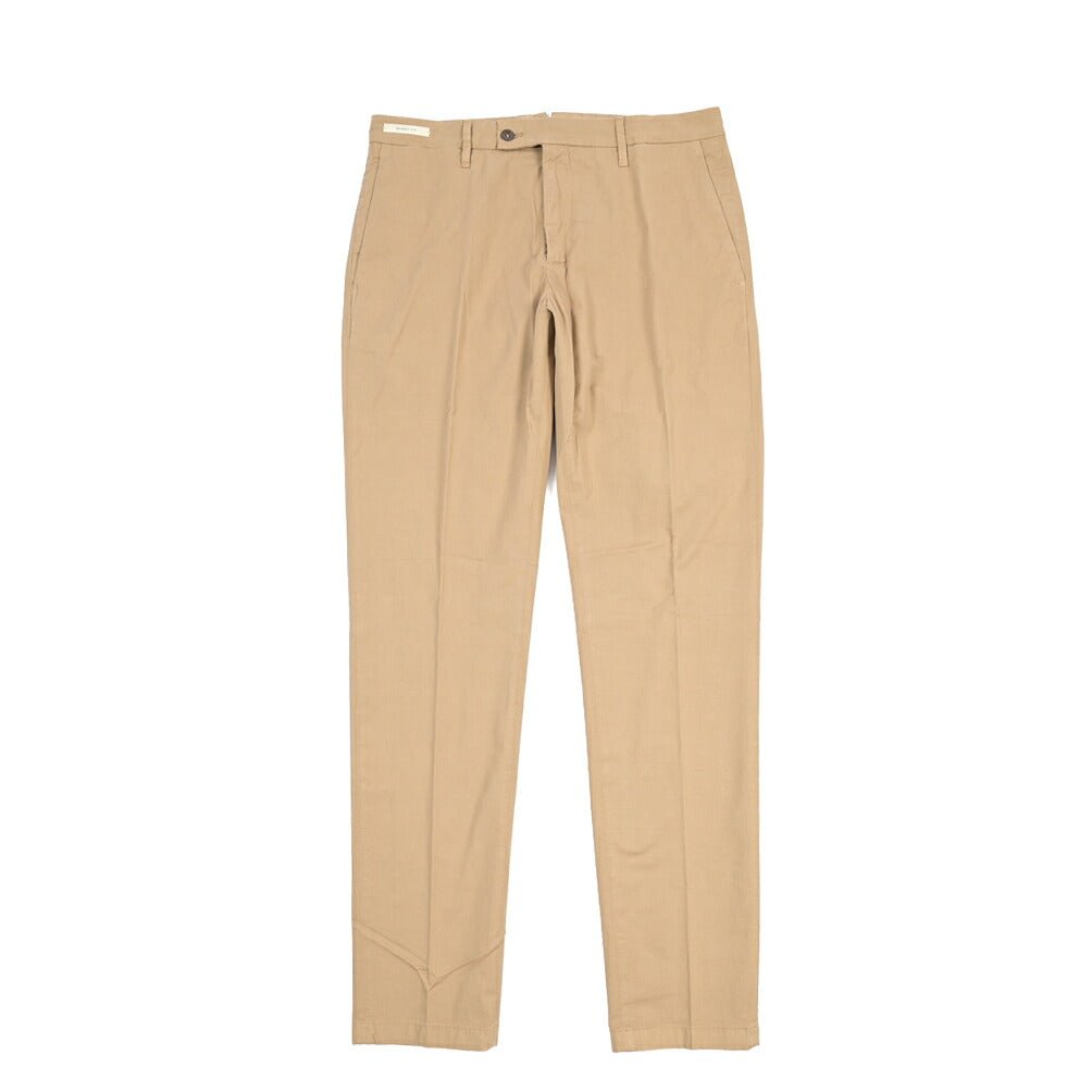 SUMMER SALE｜YCHAI ストレッチコットン ノータックチノパンツ / SKINNY FIT ベージュ（NOCCIOLA） 30 | GUARDAROBA MILANO OFFICIAL STORE