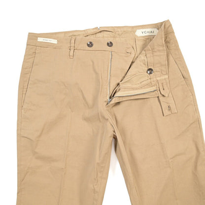 SUMMER SALE｜YCHAI ストレッチコットン ノータックチノパンツ / SKINNY FIT ベージュ（NOCCIOLA） 30 | GUARDAROBA MILANO OFFICIAL STORE