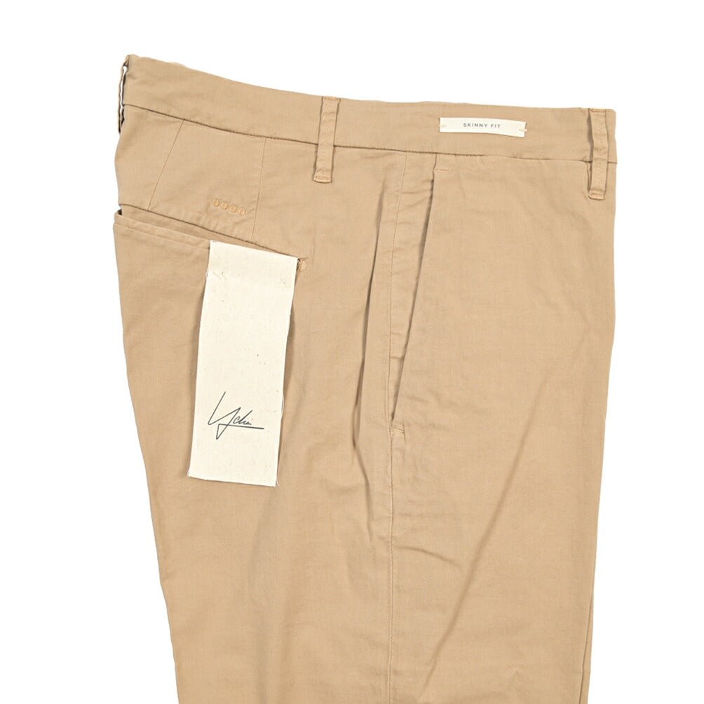 SUMMER SALE｜YCHAI ストレッチコットン ノータックチノパンツ / SKINNY FIT ベージュ（NOCCIOLA） 30 | GUARDAROBA MILANO OFFICIAL STORE
