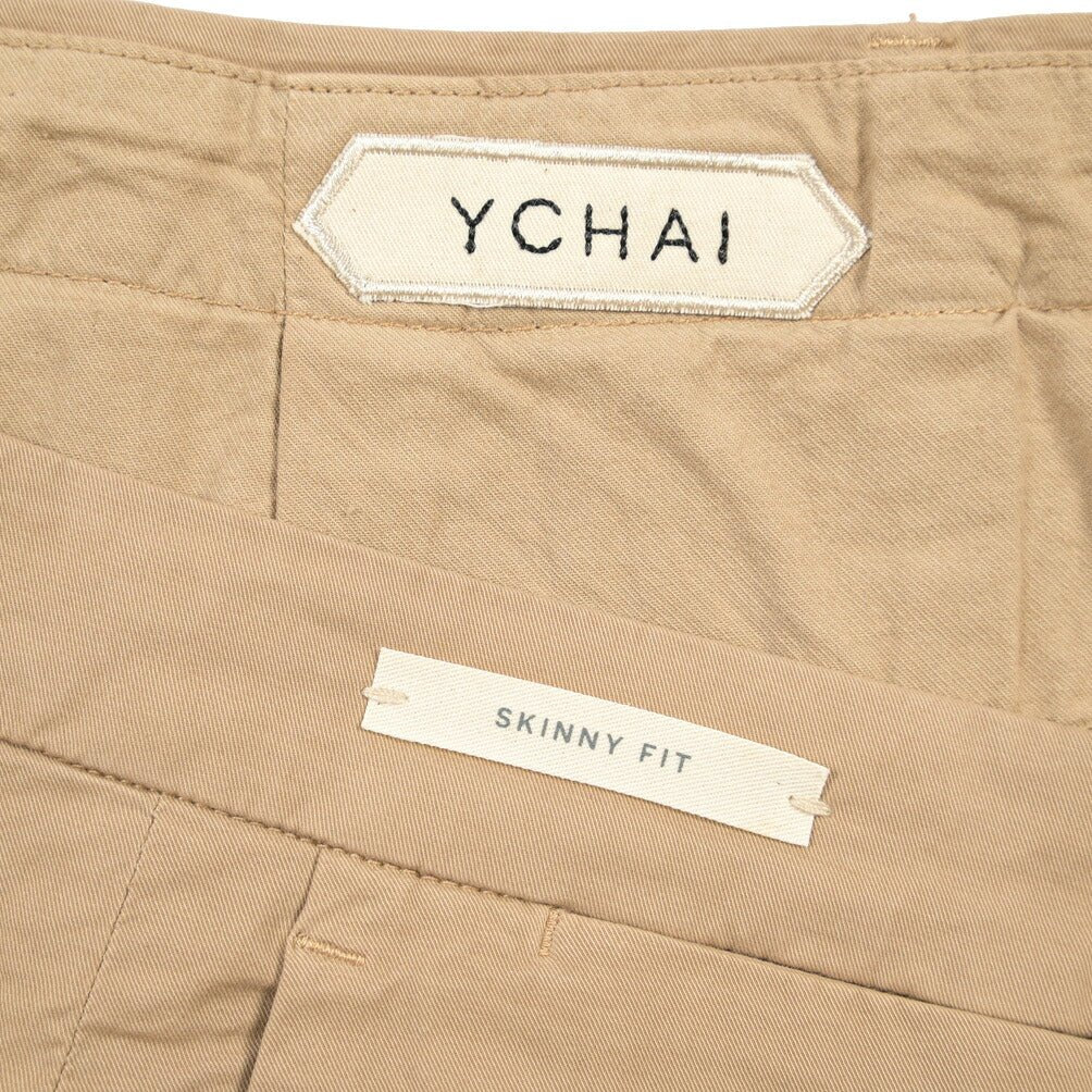 SUMMER SALE｜YCHAI ストレッチコットン ノータックチノパンツ / SKINNY FIT ベージュ（NOCCIOLA） 30 | GUARDAROBA MILANO OFFICIAL STORE