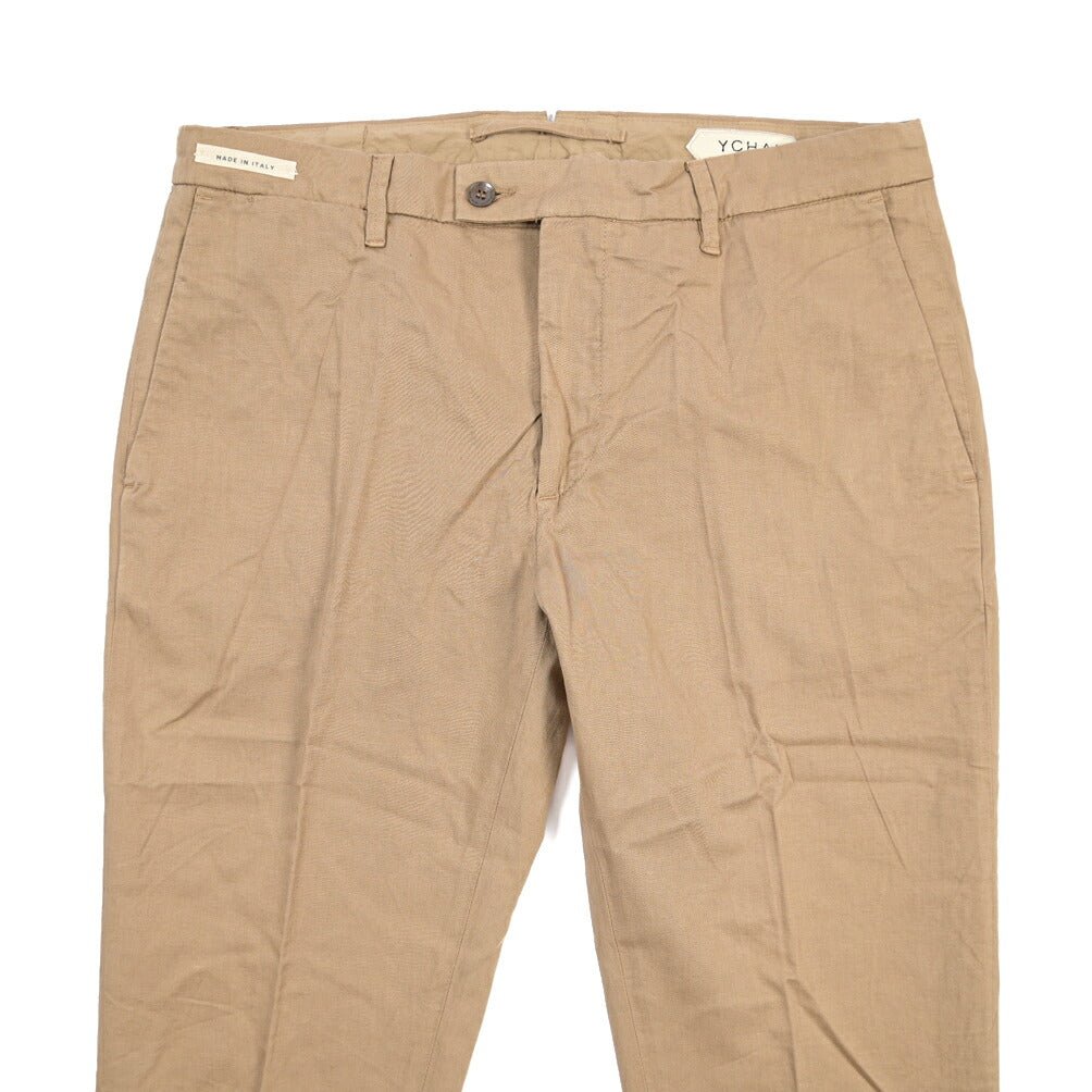 SUMMER SALE｜YCHAI リネン混コットン ノータックパンツ / SKINNY FIT ベージュ（NOCCIOLA） 33 | GUARDAROBA MILANO OFFICIAL STORE