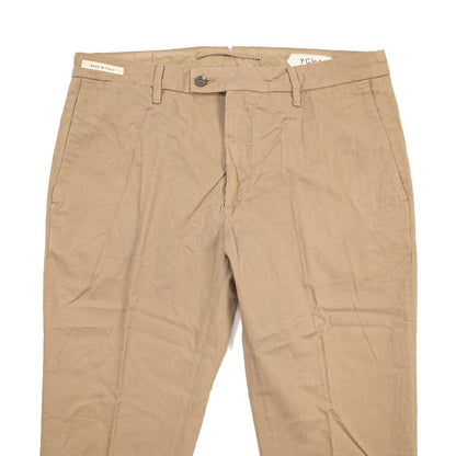 SUMMER SALE｜YCHAI リネン混コットン ノータックパンツ / SKINNY FIT ベージュ（NOCCIOLA） 33 | GUARDAROBA MILANO OFFICIAL STORE