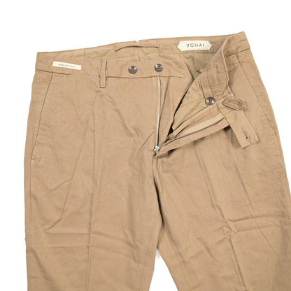 SUMMER SALE｜YCHAI リネン混コットン ノータックパンツ / SKINNY FIT ベージュ（NOCCIOLA） 33 | GUARDAROBA MILANO OFFICIAL STORE