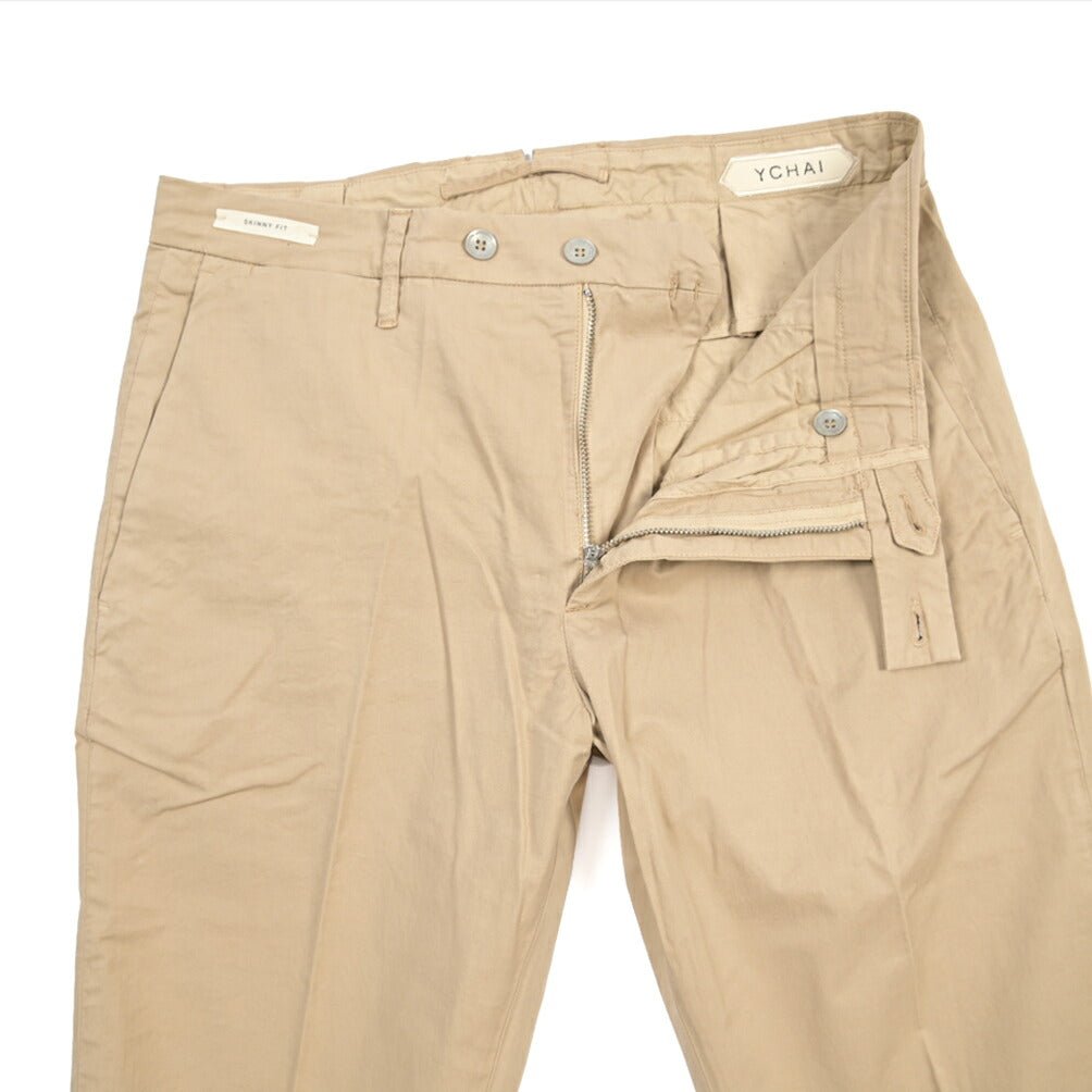 SUMMER SALE｜YCHAI “ストレッチコットン ノータックチノパンツ / SKINNY FIT ベージュ（BEIGE） 30 | GUARDAROBA MILANO OFFICIAL STORE