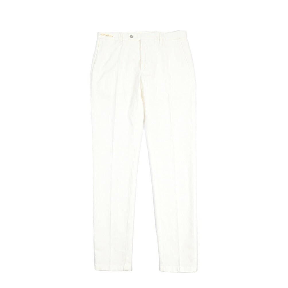 SUMMER SALE｜YCHAI リネン混コットン ノータックパンツ / SKINNY FIT ホワイト(BIANCO) 31 | GUARDAROBA MILANO OFFICIAL STORE