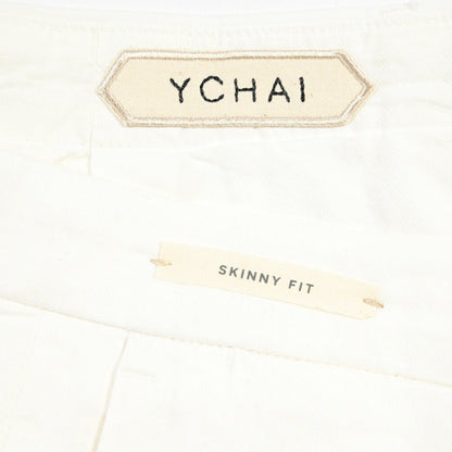 SUMMER SALE｜YCHAI リネン混コットン ノータックパンツ / SKINNY FIT ホワイト(BIANCO) 31 | GUARDAROBA MILANO OFFICIAL STORE