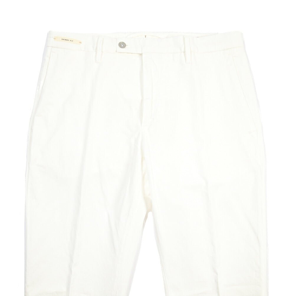 SUMMER SALE｜YCHAI リネン混コットン ノータックパンツ / SKINNY FIT ホワイト(BIANCO) 31 | GUARDAROBA MILANO OFFICIAL STORE