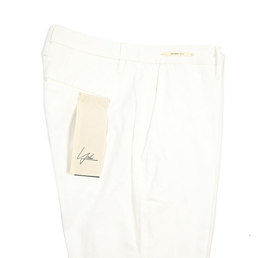 SUMMER SALE｜YCHAI リネン混コットン ノータックパンツ / SKINNY FIT ホワイト(BIANCO) 31 | GUARDAROBA MILANO OFFICIAL STORE