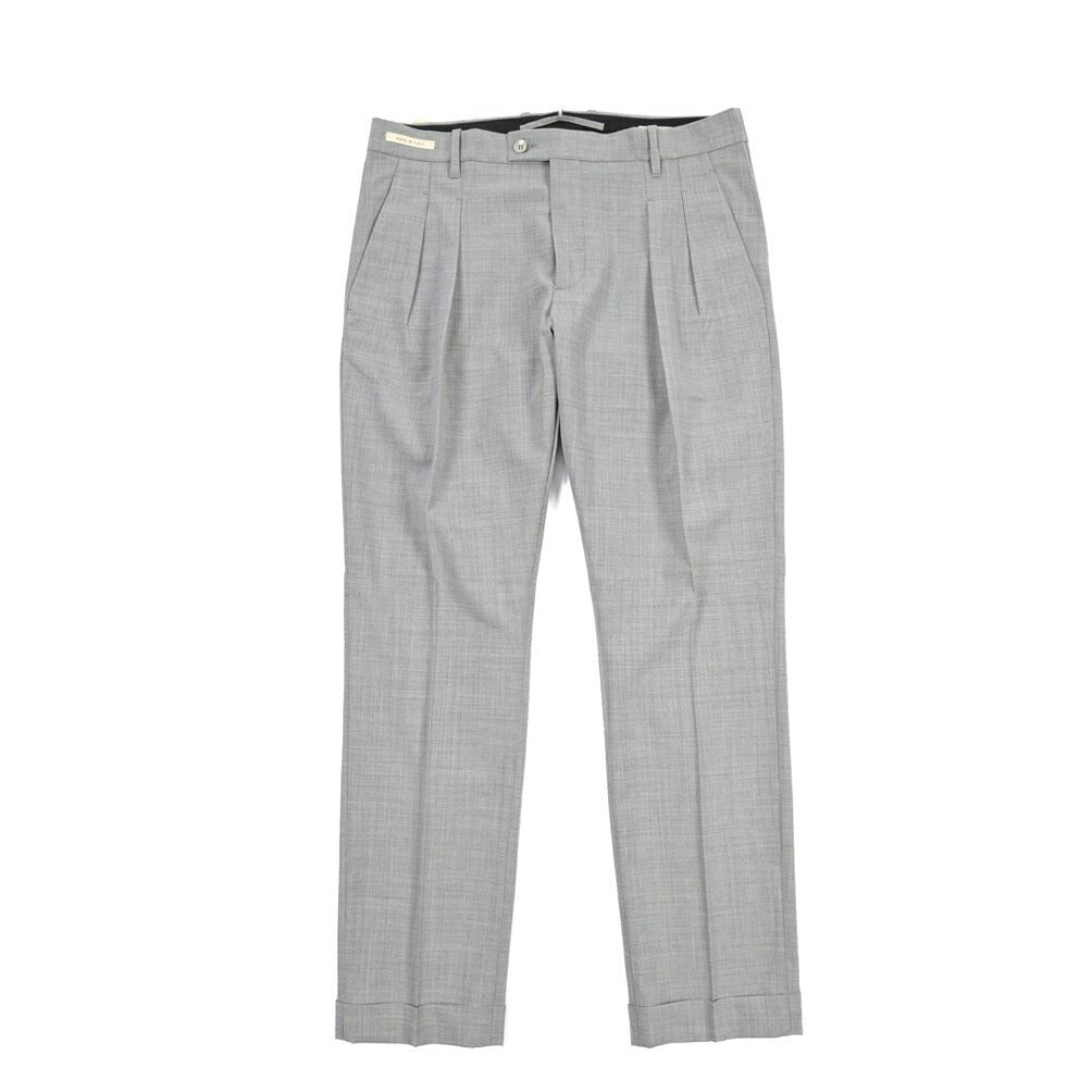 SUMMER SALE｜YCHAI ストレッチウール ツータックスラックス / TAPERED FIT グレー 31 | GUARDAROBA MILANO OFFICIAL STORE