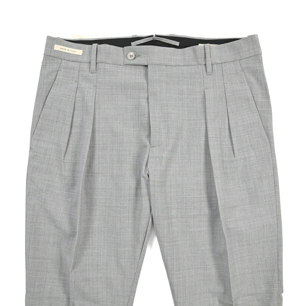 SUMMER SALE｜YCHAI ストレッチウール ツータックスラックス / TAPERED FIT グレー 31 | GUARDAROBA MILANO OFFICIAL STORE