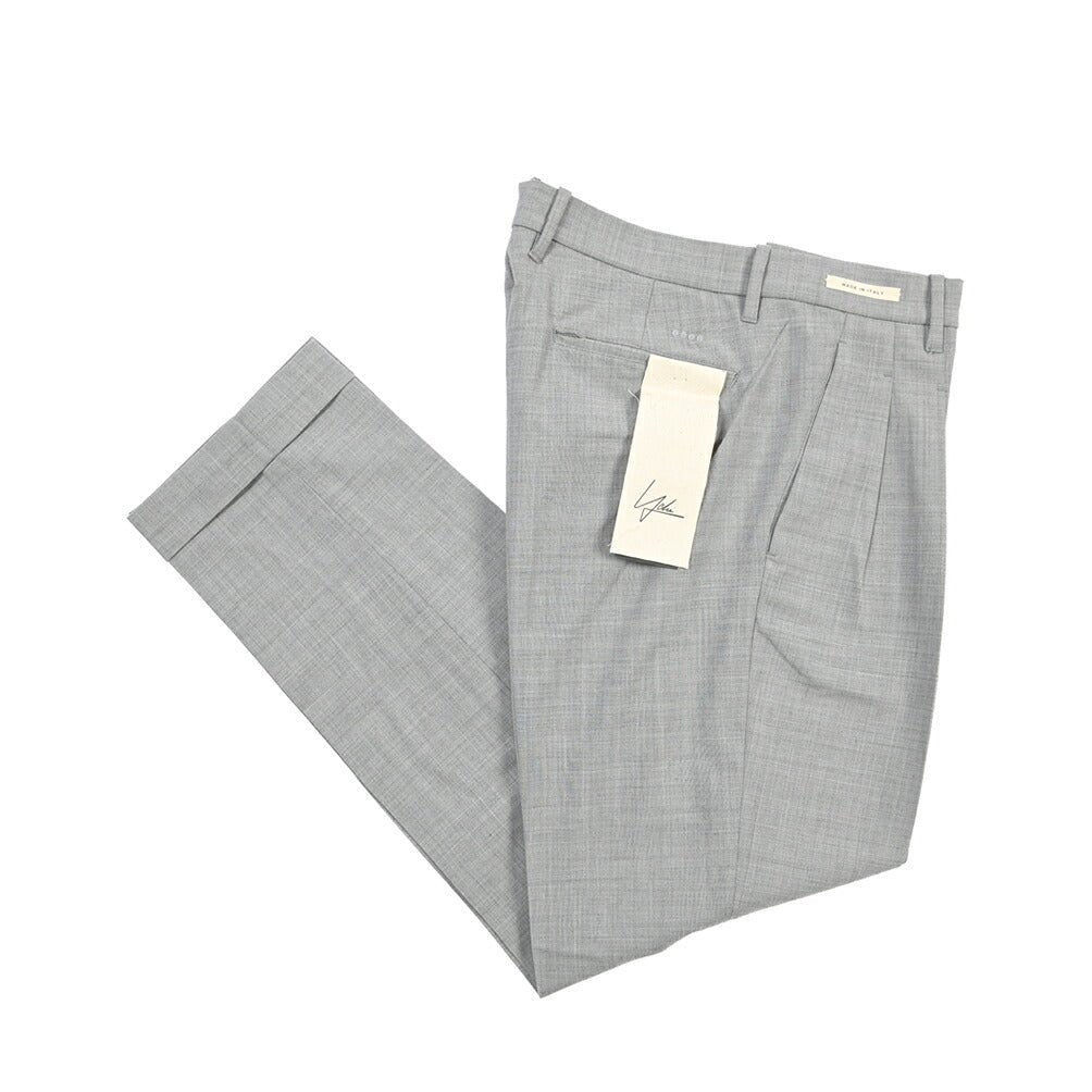SUMMER SALE｜YCHAI ストレッチウール ツータックスラックス / TAPERED FIT グレー 31 | GUARDAROBA MILANO OFFICIAL STORE