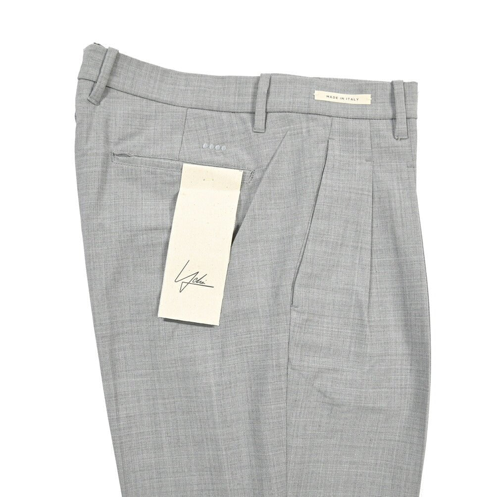SUMMER SALE｜YCHAI ストレッチウール ツータックスラックス / TAPERED FIT グレー 31 | GUARDAROBA MILANO OFFICIAL STORE