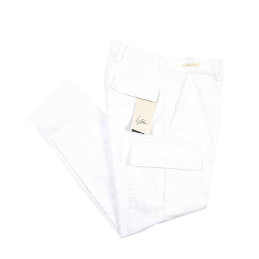SUMMER SALE｜YCHAI ストレッチコットン カーゴパンツ / TAPERED FIT ホワイト(BIANCO) 33 | GUARDAROBA MILANO OFFICIAL STORE