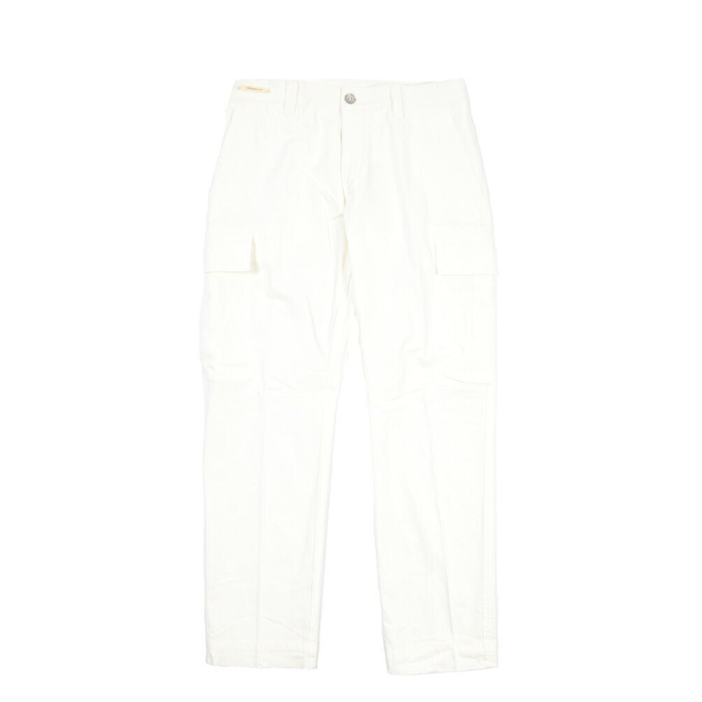 SUMMER SALE｜YCHAI “リネン混コットン ノータックカーゴパンツ / TAPERED FIT ホワイト(BIANCO) 29 | GUARDAROBA MILANO OFFICIAL STORE