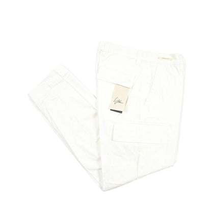SUMMER SALE｜YCHAI “リネン混コットン ノータックカーゴパンツ / TAPERED FIT ホワイト(BIANCO) 29 | GUARDAROBA MILANO OFFICIAL STORE