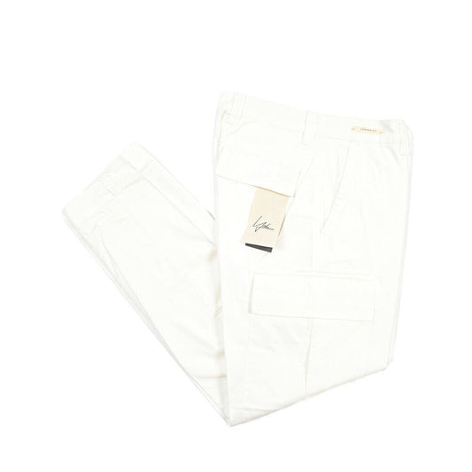 SUMMER SALE｜YCHAI “リネン混コットン ノータックカーゴパンツ / TAPERED FIT ホワイト(BIANCO) 29 | GUARDAROBA MILANO OFFICIAL STORE