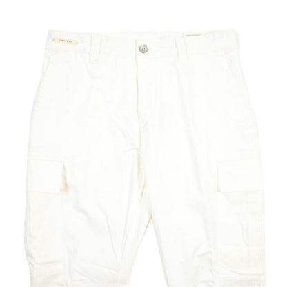 SUMMER SALE｜YCHAI “リネン混コットン ノータックカーゴパンツ / TAPERED FIT ホワイト(BIANCO) 29 | GUARDAROBA MILANO OFFICIAL STORE
