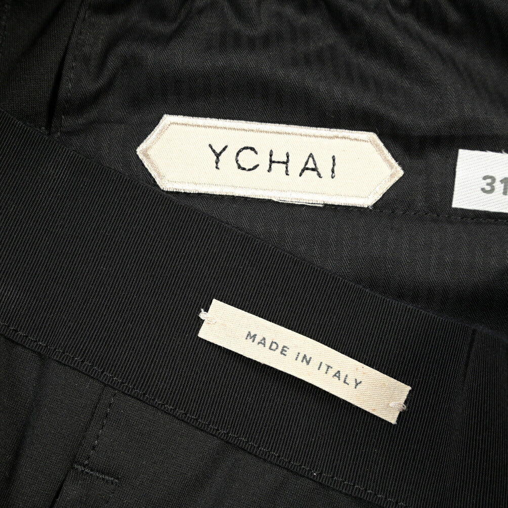 SUMMER SALE｜YCHAI “TORPEDO” レーヨン混 ノータックジョージーパンツ / SLIM FIT ブラック(NERO) 31 | GUARDAROBA MILANO OFFICIAL STORE
