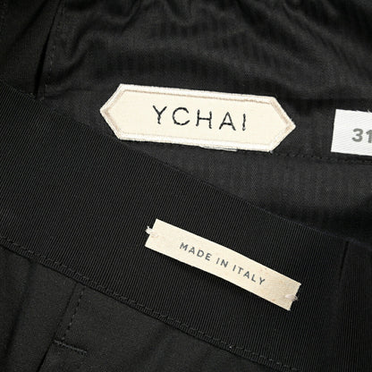 SUMMER SALE｜YCHAI “TORPEDO” レーヨン混 ノータックジョージーパンツ / SLIM FIT ブラック(NERO) 31 | GUARDAROBA MILANO OFFICIAL STORE