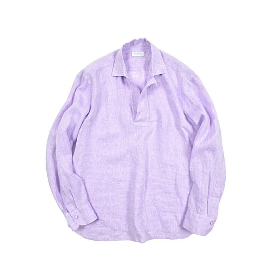 TAGLIATORE リネン100% カプリシャツ(スキッパーカラー) / DUSTIN｜416279｜GUARDAROBA MILANO OFFICIAL STORE