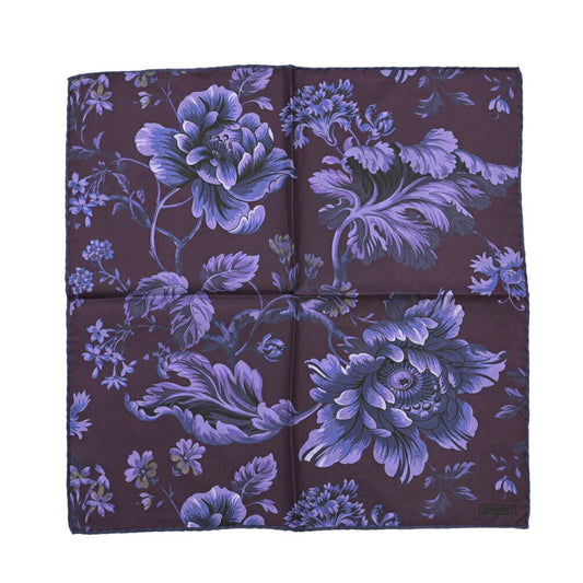 TOM FORD シルク100% 花柄ポケットチーフ パープル 39.5cm×40cm | GUARDAROBA MILANO OFFICIAL STORE