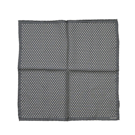 TOM FORD シルク100% ドット柄ポケットチーフ グレー 39cm×39cm | GUARDAROBA MILANO OFFICIAL STORE