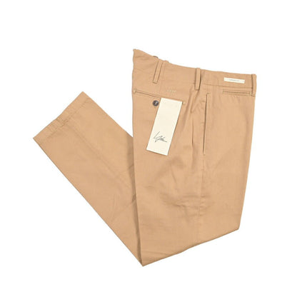 YCHAI コットン100% テーパードチノパンツ / TAPERED FIT ベージュ 28 | GUARDAROBA MILANO OFFICIAL STORE