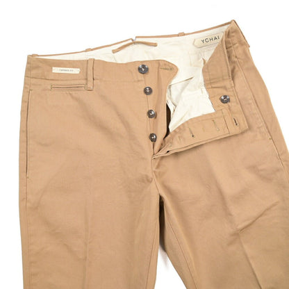 YCHAI コットン100% テーパードチノパンツ / TAPERED FIT ベージュ 28 | GUARDAROBA MILANO OFFICIAL STORE