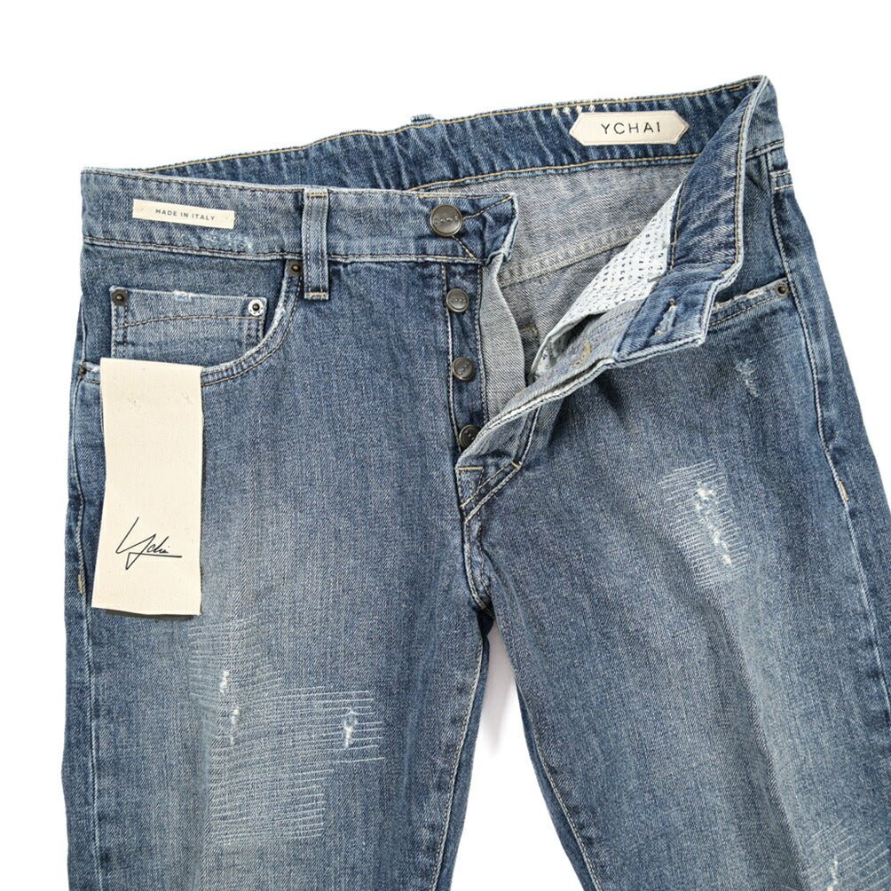 YCHAI “PANATELA” コットン100%デニム スキニージーンズ / SKINNY FIT ブルー(BLU) 29 | GUARDAROBA MILANO OFFICIAL STORE