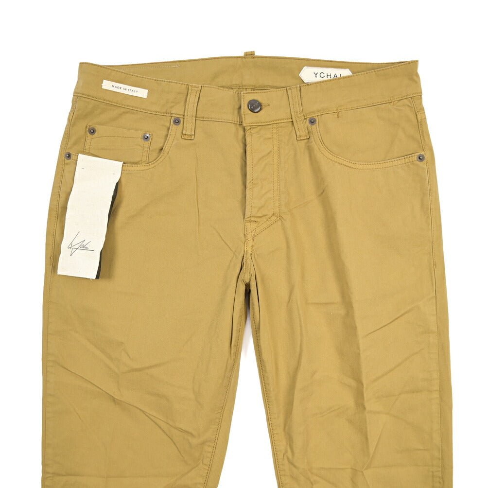 YCHAI “PANATELA” ストレッチコットン 5ポケットカラーパンツ / SKINNY FIT カーキグリーン(SENAPE) 33 | GUARDAROBA MILANO OFFICIAL STORE