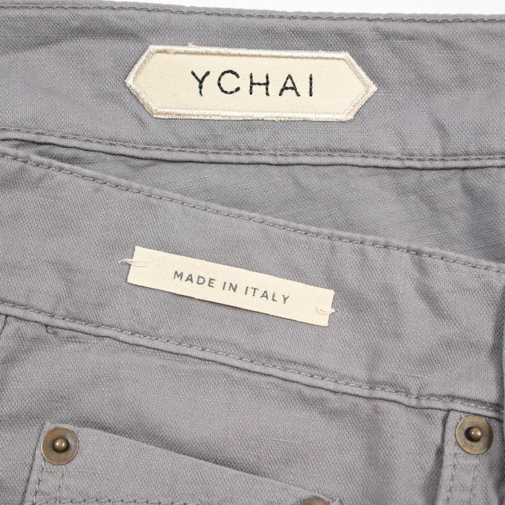 YCHAI “PANATELA” リネン混デニム 5ポケットカラージーンズ / SKINNY FIT グレー(GRIGIO) 33 | GUARDAROBA MILANO OFFICIAL STORE