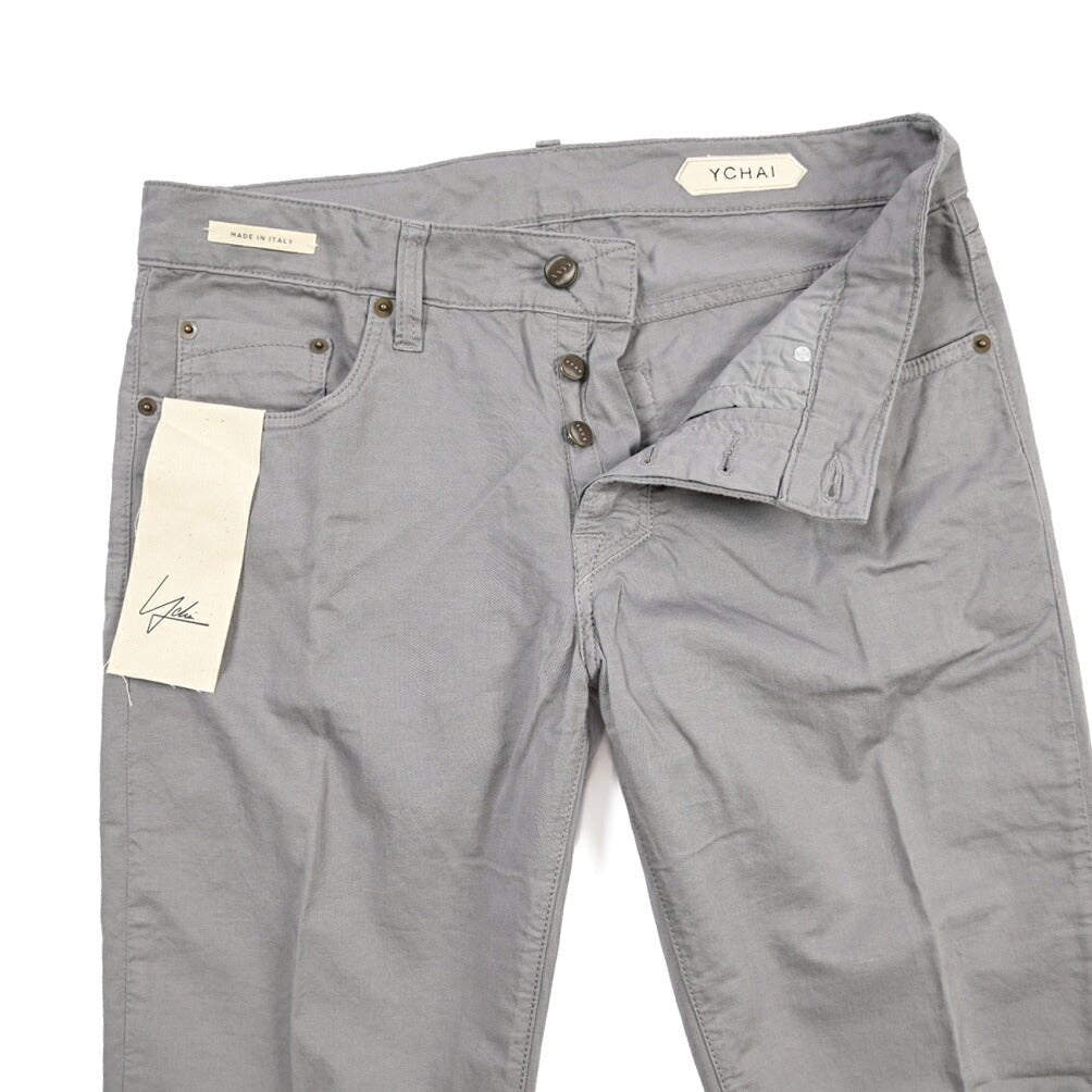 YCHAI “PANATELA” リネン混デニム 5ポケットカラージーンズ / SKINNY FIT グレー(GRIGIO) 33 | GUARDAROBA MILANO OFFICIAL STORE