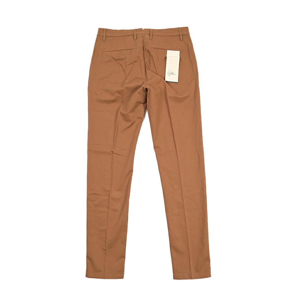 YCHAI “PANATELA” リネン混コットン ノータックパンツ / SKINNY FIT ブラウン(COGNAC) 30 | GUARDAROBA MILANO OFFICIAL STORE