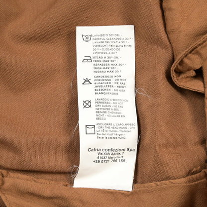 YCHAI “PANATELA” リネン混コットン ノータックパンツ / SKINNY FIT ブラウン(COGNAC) 30 | GUARDAROBA MILANO OFFICIAL STORE