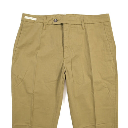 YCHAI “PANATELA” ストレッチコットン ノータックチノパンツ / SKINNY FIT カーキグリーン(SENAPE) 30 | GUARDAROBA MILANO OFFICIAL STORE